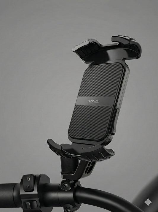 TRONZO PH-07 Motorcycle Phone Stand – 360° Rotating Handlebar Mobile Holder