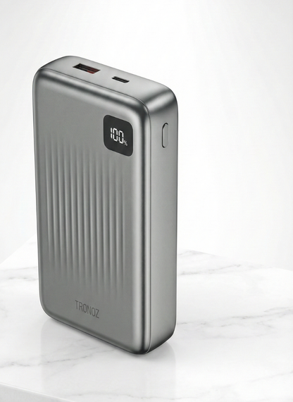 TRONZO PB-05 20,000mAh Power Bank with Built-in Type-C & Lightning Cables | 22.5W Fast Charging