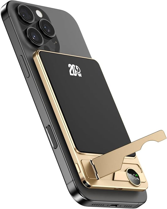 Ultra-Slim 10000mAh Magnetic Wireless Power Bank – 15W Fast Charging, 20W USB-C PD, Built-In Stand & Digital Display