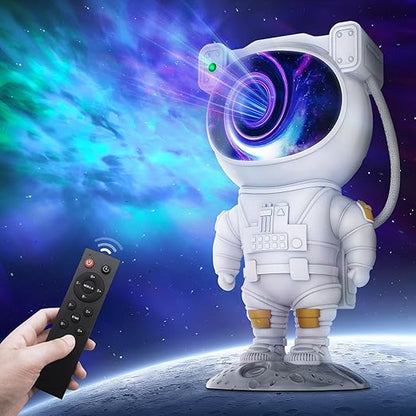 Astronaut Galaxy Star Projector Night Light with Remote & Timer – 360° Adjustable LED Space Lamp for Kids Bedroom