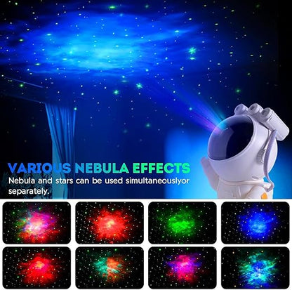 Astronaut Galaxy Star Projector Night Light with Remote & Timer – 360° Adjustable LED Space Lamp for Kids Bedroom