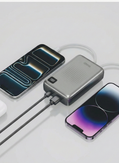 TRONZO PB-05 20,000mAh Power Bank with Built-in Type-C & Lightning Cables | 22.5W Fast Charging
