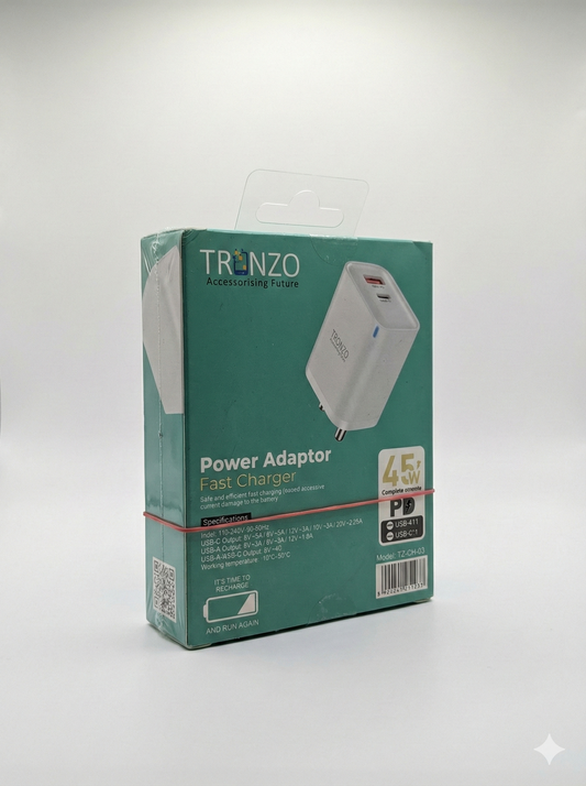 TRONZO 45W PD Power Adaptor – Fast Charger (Model: TZ-CH-03)