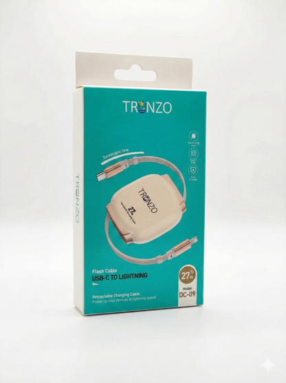 TRONZO DC-09 27W USB-C to Lightning Retractable Fast Charge Cable