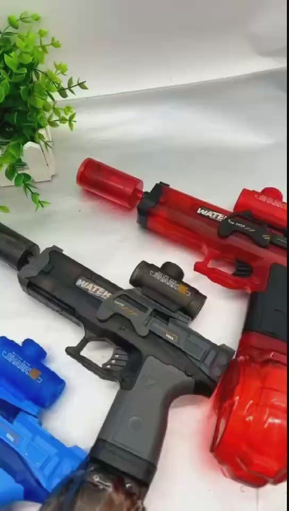 Electric Water Gun with Lighting Effect – Modern Appearance Continuous Spray Toy (Red/Blue)