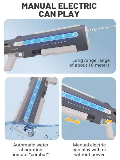 Electric Automatic Water Gun with LED Light Strip – Long Range Self Water Absorption Toy (02 Model)