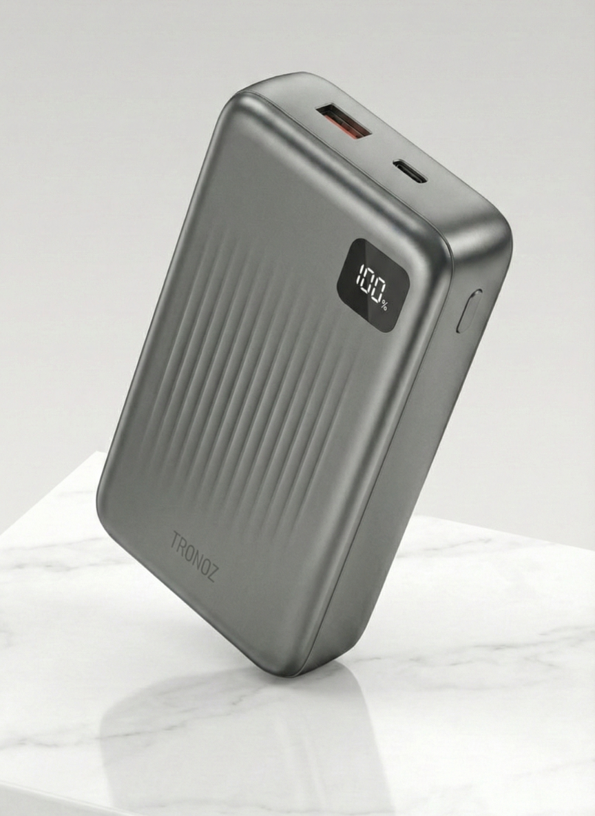 TRONZO PB-05 20,000mAh Power Bank with Built-in Type-C & Lightning Cables | 22.5W Fast Charging